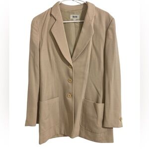 VTG MANI BLAZER-Beige Women's Tailored Blazer Jacket-Sz 8-100% wool!